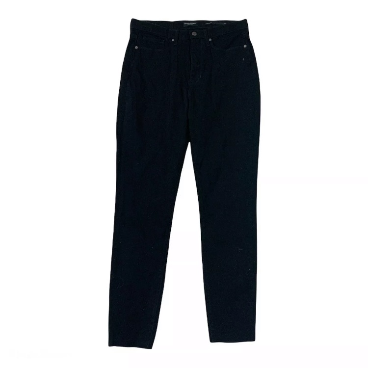 Banana Republic Sz 28s Black Stretch High Rise Skinny Raw Hem Jeans